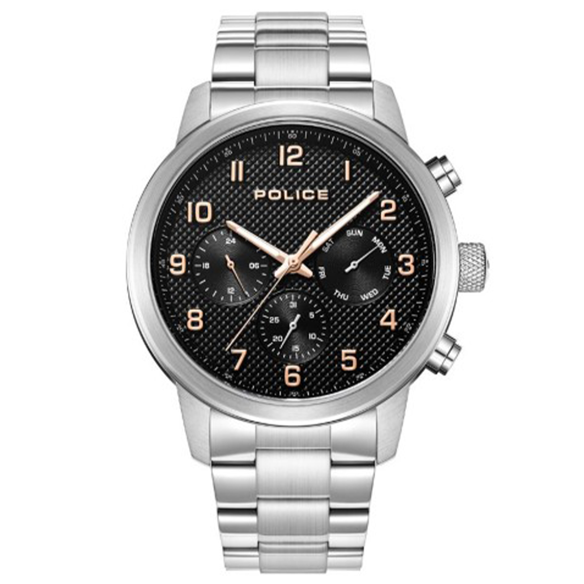 MONTRE POLICE HOMME M.FONCTION ACIER